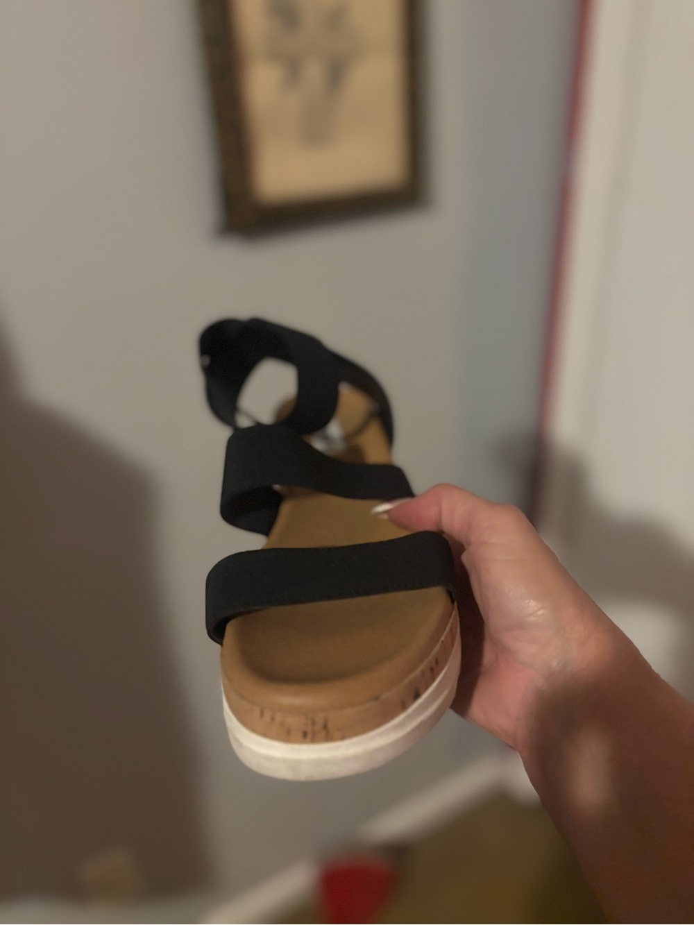Steve Madden Black Platform Sandal with Tan Footbed